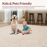 Ultra Soft Area Rug, Non Slip, Stain Resistant, Washable Area Rugs for Living Room, Bedroom, Modern Minimalist Wool Meditation Area Rug(Beige)