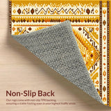 Ultra Soft Area Rug, Non Slip, Stain Resistant, Washable Area Rugs for Living Room, Bedroom, Playful Tassel Embellished Decor(Gold)