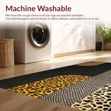 Ultra Soft Area Rug, Non Slip, Stain Resistant, Washable Area Rugs for Living Room, Bedroom, Chic Earthy Toned Leopard Design(Black)