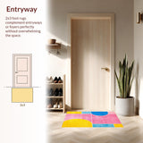 Ultra Soft Area Rug, Non Slip, Stain Resistant, Washable Area Rugs for Living Room, Bedroom, Cheerful Child-Friendly Pattern(Pink)