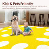 Ultra Soft Area Rug, Non Slip, Stain Resistant, Washable Area Rugs for Living Room, Bedroom, Joyful Abstract Playful Composition(Yellow)
