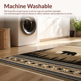 Ultra Soft Area Rug, Non Slip, Stain Resistant, Washable Area Rugs for Living Room, Bedroom, Nature-Inspired Lodge Aesthetic(Beige)