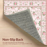 Ultra Soft Area Rug, Non Slip, Stain Resistant, Washable Area Rugs for Living Room, Bedroom, Playful Nature-Inspired Patterns(Pink)