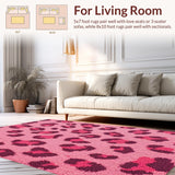 Ultra Soft Area Rug, Non Slip, Stain Resistant, Washable Area Rugs for Living Room, Bedroom, Cute Animal Print Living Room Carpet(Pink)