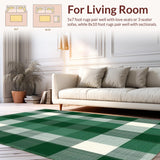 Fresh Green White Plaid Elegance(Green)