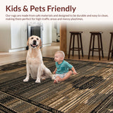 Ultra Soft Area Rug, Non Slip, Stain Resistant, Washable Area Rugs for Living Room, Bedroom, Vintage Forest Animal Imagery(Brown)