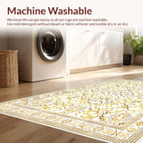 Ultra Soft Area Rug, Non Slip, Stain Resistant, Washable Area Rugs for Living Room, Bedroom, Lush Textured Lattice Arrangement(Gold)