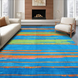 Modern Multicolor Abstract Lines(Blue)