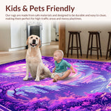 Ultra Soft Area Rug, Non Slip, Stain Resistant, Washable Area Rugs for Living Room, Bedroom, Charming Magical Garden Pattern(Purple)