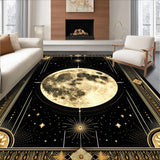 Ultra Soft Area Rug, Non Slip, Stain Resistant, Washable Area Rugs for Living Room, Bedroom, Artful Distressed Medallion Style(Gold)