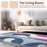 Ultra Soft Area Rug, Non Slip, Stain Resistant, Washable Area Rugs for Living Room, Bedroom, Elegant Soft Pastel Fusion(Gray)
