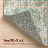 Ultra Soft Area Rug, Non Slip, Stain Resistant, Washable Area Rugs for Living Room, Bedroom, Rustic Vintage Botanical Motif(Green)