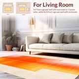 Ultra Soft Area Rug, Non Slip, Stain Resistant, Washable Area Rugs for Living Room, Bedroom, Eclectic Colorful Contemporary Fusion(Orange)