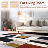 Ultra Soft Area Rug, Non Slip, Stain Resistant, Washable Area Rugs for Living Room, Bedroom, Dynamic Vibrant Trellis Framework(Gray)