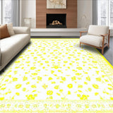 Ultra Soft Area Rug, Non Slip, Stain Resistant, Washable Area Rugs for Living Room, Bedroom, Bright Cheerful Daisy Composition(Yellow)