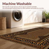 Ultra Soft Area Rug, Non Slip, Stain Resistant, Washable Area Rugs for Living Room, Bedroom, Chic Rustic Leopard Aesthetic(Gold)