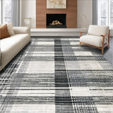 Ultra Soft Area Rug, Non Slip, Stain Resistant, Washable Area Rugs for Living Room, Bedroom, Elegant Large Area Rug with Bold Striped Pattern Design(Black)