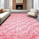 Ultra Soft Area Rug, Non Slip, Stain Resistant, Washable Area Rugs for Living Room, Bedroom, Vibrant Playful Petal Composition(Pink)