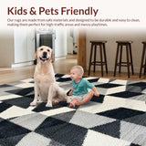 Ultra Soft Area Rug, Non Slip, Stain Resistant, Washable Area Rugs for Living Room, Bedroom, Non-Shedding Minimalist Home Office Geometric Carpet(Gray)