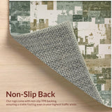 Ultra Soft Area Rug, Non Slip, Stain Resistant, Washable Area Rugs for Living Room, Bedroom, Contemporary Green Abstract Living Room Rug(Gray)