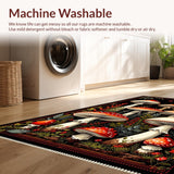 Ultra Soft Area Rug, Non Slip, Stain Resistant, Washable Area Rugs for Living Room, Bedroom, Vintage Forest Foliage Aesthetic(Red)