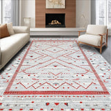 Whimsical Light Grey Trellis Design(Red)