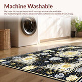 Ultra Soft Area Rug, Non Slip, Stain Resistant, Washable Area Rugs for Living Room, Bedroom, Striking Black and Cream Geometric Art(Black)