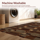 Ultra Soft Area Rug, Non Slip, Stain Resistant, Washable Area Rugs for Living Room, Bedroom, Whimsical Retro Animal Print(Brown)