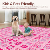 Ultra Soft Area Rug, Non Slip, Stain Resistant, Washable Area Rugs for Living Room, Bedroom, Charming Shaggy Toddler Learning Mat(Pink)