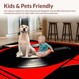 Ultra Soft Area Rug, Non Slip, Stain Resistant, Washable Area Rugs for Living Room, Bedroom, Nostalgic Vintage Vinyl Aesthetic(Black)