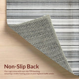 Ultra Soft Area Rug, Non Slip, Stain Resistant, Washable Area Rugs for Living Room, Bedroom, KaHouen Chic Striped Pattern Rug for Front Door and Deck Area(Black)