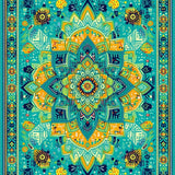 Elegant Blue Tone Geometric Weave(Blue)