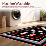 Ultra Soft Area Rug, Non Slip, Stain Resistant, Washable Area Rugs for Living Room, Bedroom, Bold Red and White Dice Aesthetic(White)