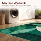 Ultra Soft Area Rug, Non Slip, Stain Resistant, Washable Area Rugs for Living Room, Bedroom, Stylish Modern Organic Aesthetic(Green)