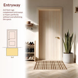 Ultra Soft Area Rug, Non Slip, Stain Resistant, Washable Area Rugs for Living Room, Bedroom, Sophisticated Warm Tones Geometry(Beige)