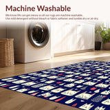 Ultra Soft Area Rug, Non Slip, Stain Resistant, Washable Area Rugs for Living Room, Bedroom, Playful Quirky Animal Motif(Black)
