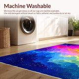 Ultra Soft Area Rug, Non Slip, Stain Resistant, Washable Area Rugs for Living Room, Bedroom, Abstract Whimsical Color Burst(Pink)