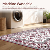 Ultra Soft Area Rug, Non Slip, Stain Resistant, Washable Area Rugs for Living Room, Bedroom, Luxurious Minimalist Color Scheme(White)