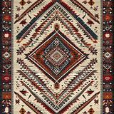 Ultra Soft Area Rug, Non Slip, Stain Resistant, Washable Area Rugs for Living Room, Bedroom, Rustic Tribal Patterned Aesthetic(Beige)