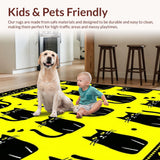 Stylish Modern Black Cat Artwork(Yellow)