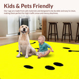 Ultra Soft Area Rug, Non Slip, Stain Resistant, Washable Area Rugs for Living Room, Bedroom, Lively Happy Emblematic Theme(Yellow)