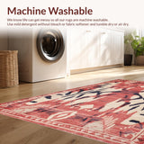 Ultra Soft Area Rug, Non Slip, Stain Resistant, Washable Area Rugs for Living Room, Bedroom, Contemporary Bold Medallion Design(Red)
