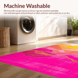 Ultra Soft Area Rug, Non Slip, Stain Resistant, Washable Area Rugs for Living Room, Bedroom, Chic Sunset-Inspired Artistic Flair(Yellow)