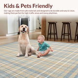 Ultra Soft Area Rug, Non Slip, Stain Resistant, Washable Area Rugs for Living Room, Bedroom, Trendy Pastel Symmetrical Design(Beige)