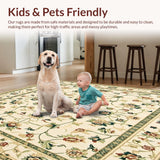 Ultra Soft Area Rug, Non Slip, Stain Resistant, Washable Area Rugs for Living Room, Bedroom, Beige Garden Non Slip Low Pile Area(Beige)