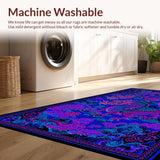 Ultra Soft Area Rug, Non Slip, Stain Resistant, Washable Area Rugs for Living Room, Bedroom, Eclectic Purple and Blue Palette(Blue)