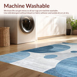 Ultra Soft Area Rug, Non Slip, Stain Resistant, Washable Area Rugs for Living Room, Bedroom, Luxurious Three-Dimensional Fuzziness(Blue)