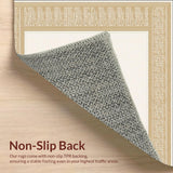 Basketweave Inspired with Interlocking Square Border(Beige)