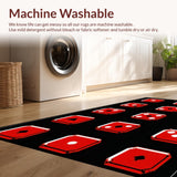 Ultra Soft Area Rug, Non Slip, Stain Resistant, Washable Area Rugs for Living Room, Bedroom, Dynamic Tiled Pattern in Black(Red)