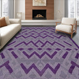 Ultra Soft Area Rug, Non Slip, Stain Resistant, Washable Area Rugs for Living Room, Bedroom, Funky Modern Lattice Arrangement(Purple)